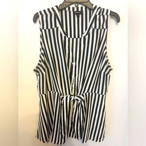 Torrid Womens Tank 2 Tunic Black & White Stripe